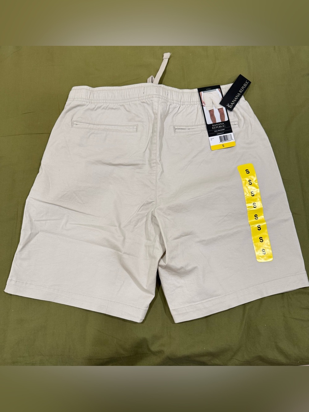 Banana Republic Men's Pull On Casual Shorts - Light Cream, Size: Small